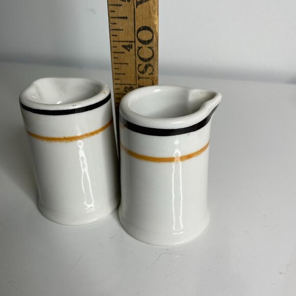 Vintage Sterling Restaurant Ware Creamer Syrup Stripes E Liverpool USA Vitrified - Picture 8 of 9
